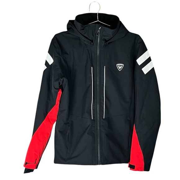 New Rossignol Insulated Ski Jacket Teen XL Black Red Luxe Performance - Picture 4 of 16